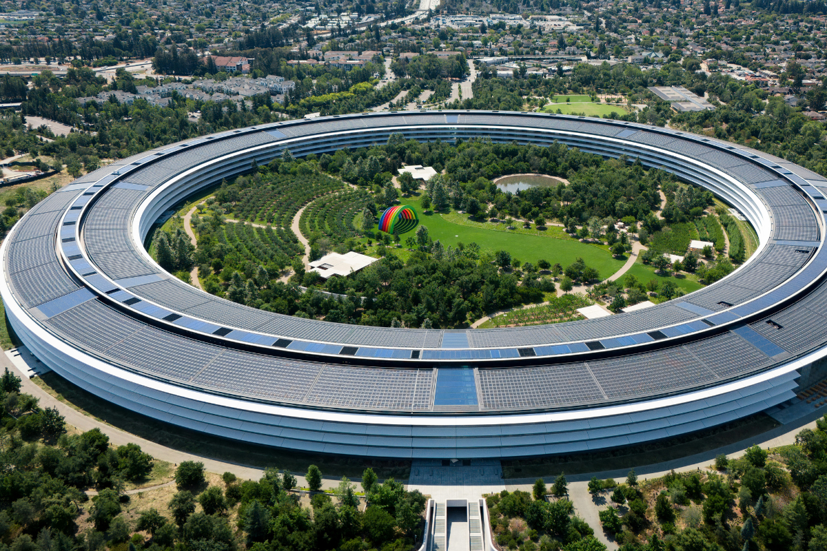 Apple's headquarters, Apple Park, located at One Apple Park Way, Cupertino, California, USA