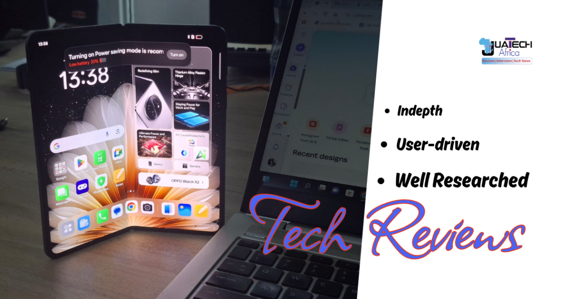 Technology devices reviewed by JuaTech Africa including smartphones, audio, and wearables