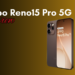 Oppo Reno 15 Pro smartphone showing rear camera module, design, and AMOLED display