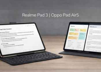 ealme Pad 3 and Oppo Pad Air 5 side-by-side productivity comparison for African professionals in 2026.