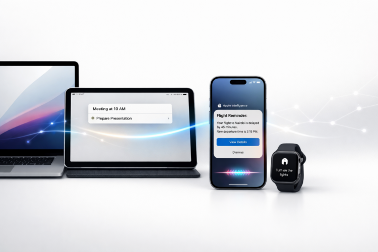 Apple Intelligence AI system integrated across iPhone, iPad and Mac
