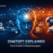 Illustration showing the evolution of ChatGPT from a basic chatbot into a reasoning AI agent with advanced multimodal capabilities.