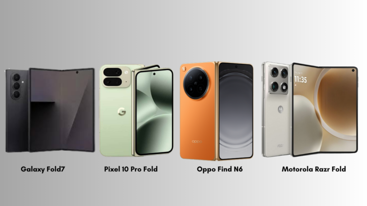 Foldable smartphones 2026 comparison Samsung Galaxy Z Fold7 Pixel 10 Pro Fold Oppo Find N6 Motorola Razr Fold