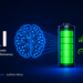Minimalistic illustration showing AI improving smartphone battery life and device performance through intelligent optimization.