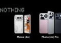 Nothing Phone 4a and Nothing Phone 4a Pro with transparent design and Glyph lighting interface