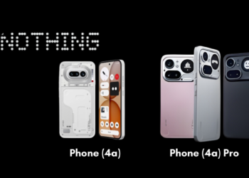 Nothing Phone 4a and Nothing Phone 4a Pro with transparent design and Glyph lighting interface