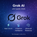 Minimalist illustration of Grok AI by xAI showing real-time AI reasoning and integration with the X platform.