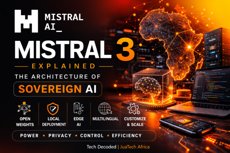 Minimalist illustration representing Mistral AI’s open-weight architecture enabling sovereign artificial intelligence, local deployment, and multilingual AI capabilities.
