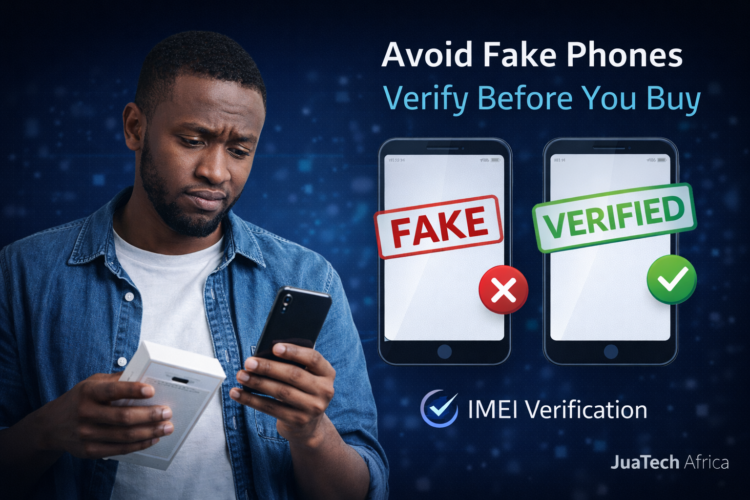 Kenyan man disappointed after buying a fake smartphone illustrating phone authenticity verification in Kenya