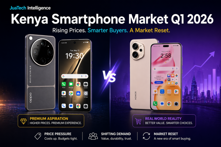 Kenya smartphone market Q1 2026 premium vs budget phones pricing demand shift