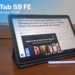 Samsung Galaxy Tab S9 FE tablet with S Pen on desk showing productivity workflow – JuaTech Africa review 2026