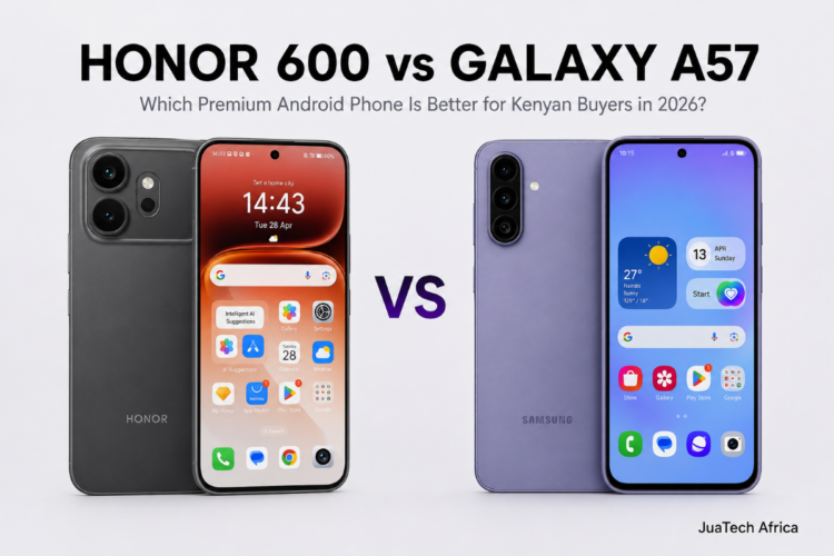 HONOR 600 and Samsung Galaxy A57 premium Android smartphone comparison for Kenyan buyers in 2026