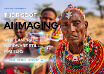 Portrait photography illustrating the relationship between AI imaging, camera hardware, optics, sensors, and computational photography in modern smartphones.
