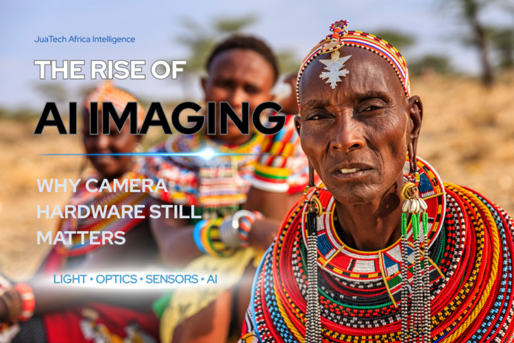 Portrait photography illustrating the relationship between AI imaging, camera hardware, optics, sensors, and computational photography in modern smartphones.