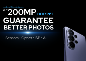 Editorial illustration explaining why 200MP smartphone cameras do not automatically produce better photos and how sensors, optics, ISP technology, and AI influence image quality.